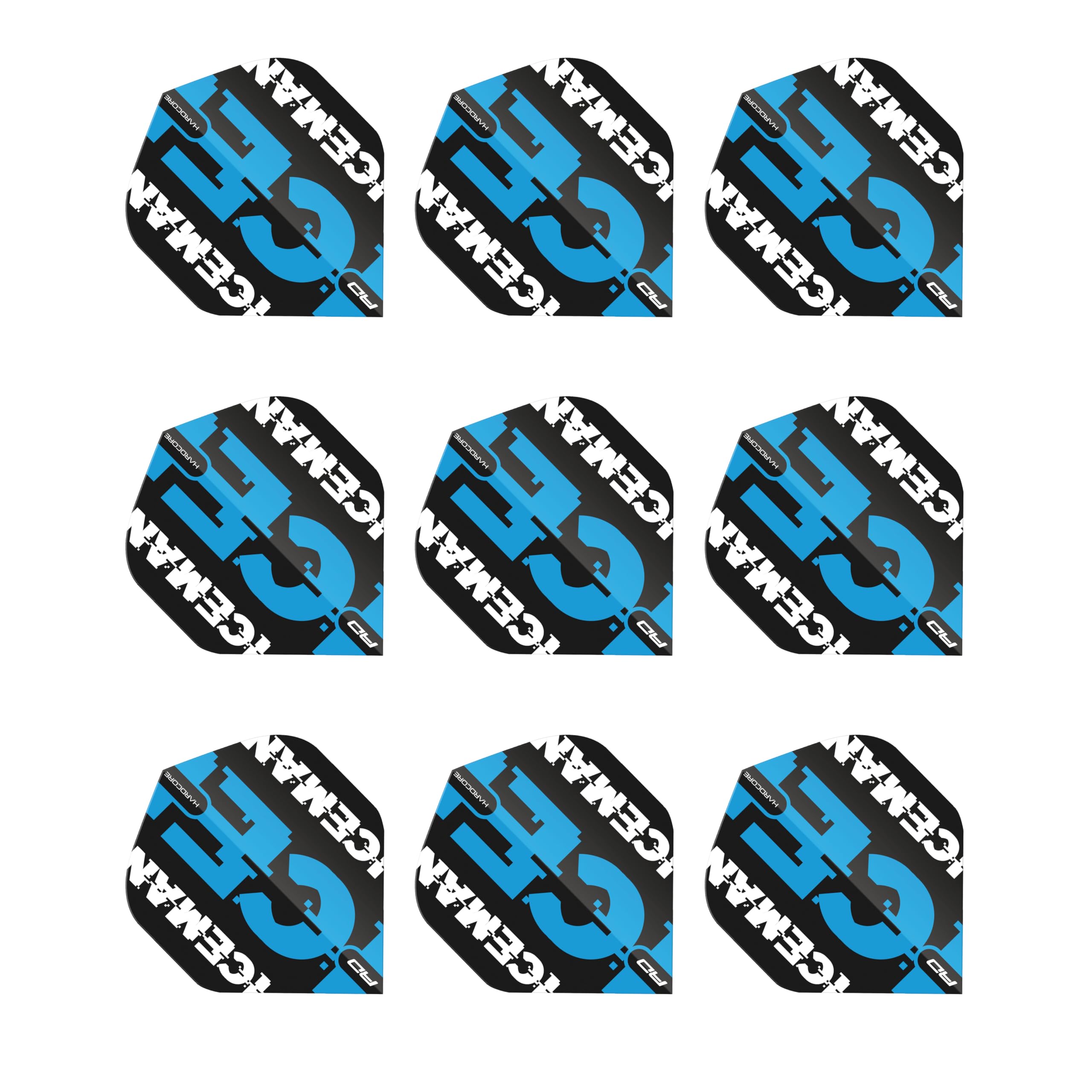 RED DRAGON Hardcore Gerwyn Price Iceman - Black & Blue Logo Flights (3 sets per pack)