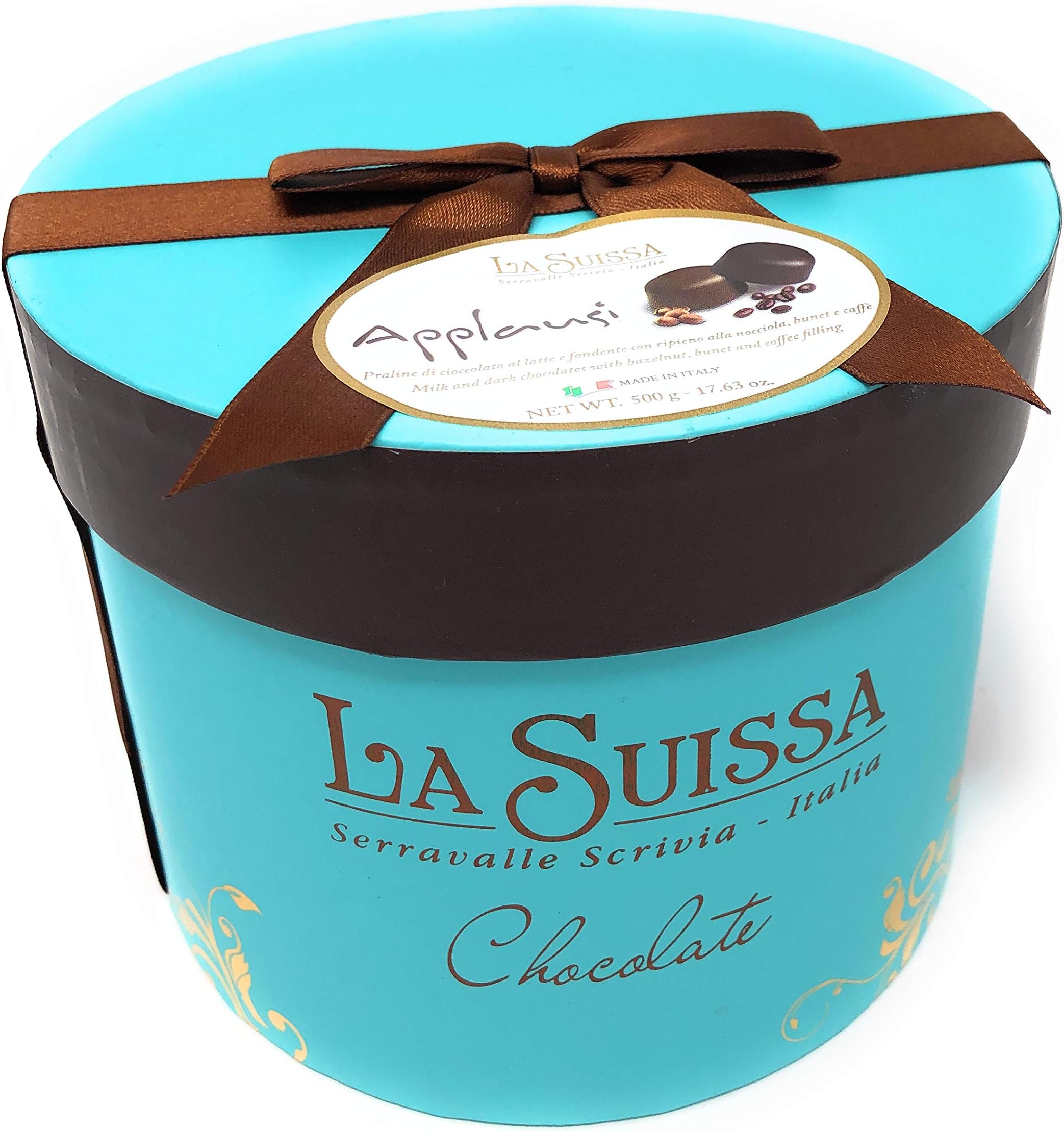 La Suissa Milk and Dark Chocolates with Hazelnut, Bunet and Coffee filling, 500g ~ ITALY