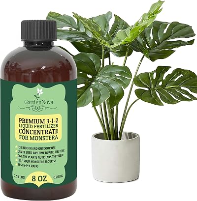 GardenNova Premium Liquid Monstera Fertilizer 3-1-2 8oz Indoor Plant