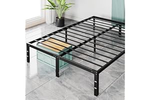 Sweetcrispy Queen Bed Frame - Heavy Duty Metal Platform Bed Frames Queen Size with Storage Space Under Frame, No Box Spring Needed, 14 Inches, Sturdy Steel Slat Support
