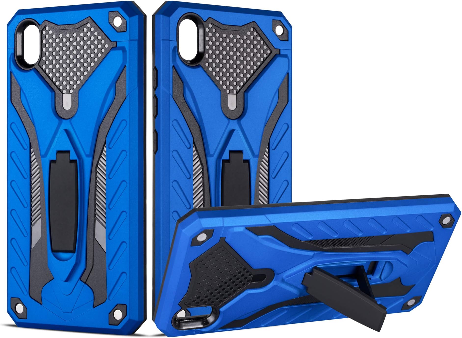 for Vivo Y95/Y91/Y93/Y97(Fingerprint hole/Y91i Case Ultra Slim Shield Hard Shell Stand Protective Cover with Kickstand (Blue)