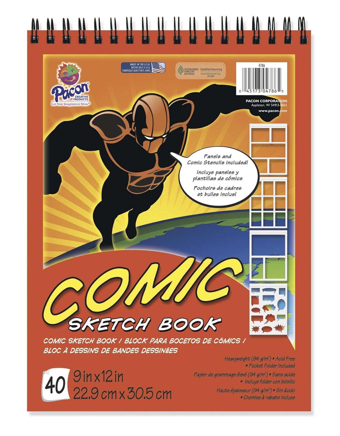 Authentic Quality Pacon Comic Sketch Book 9 X12 40 Sheets Office Products Convenient Www Seahorsesailingschool Com
