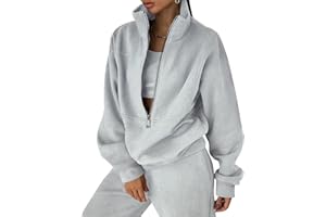 Eisctnd Womens Fashion Womens Joggers Sweat Sets Women Half Zipper 2 Piece Outfits Joggers Pants Sweatshirt Set Travel