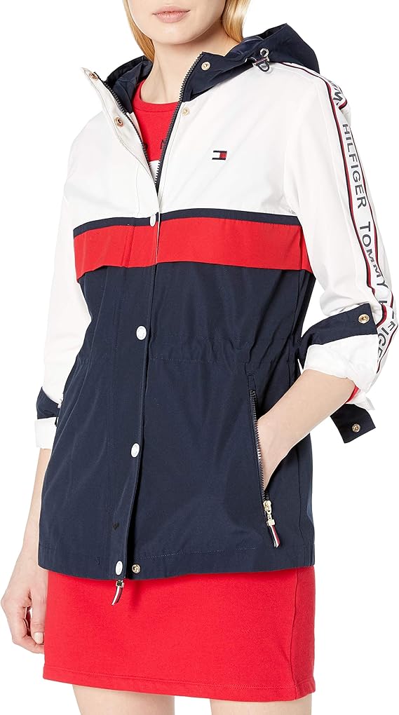 Tommy Hilfiger レディース フードジャケット ロゴテープ付き コート ジャケット 通販 Amazon