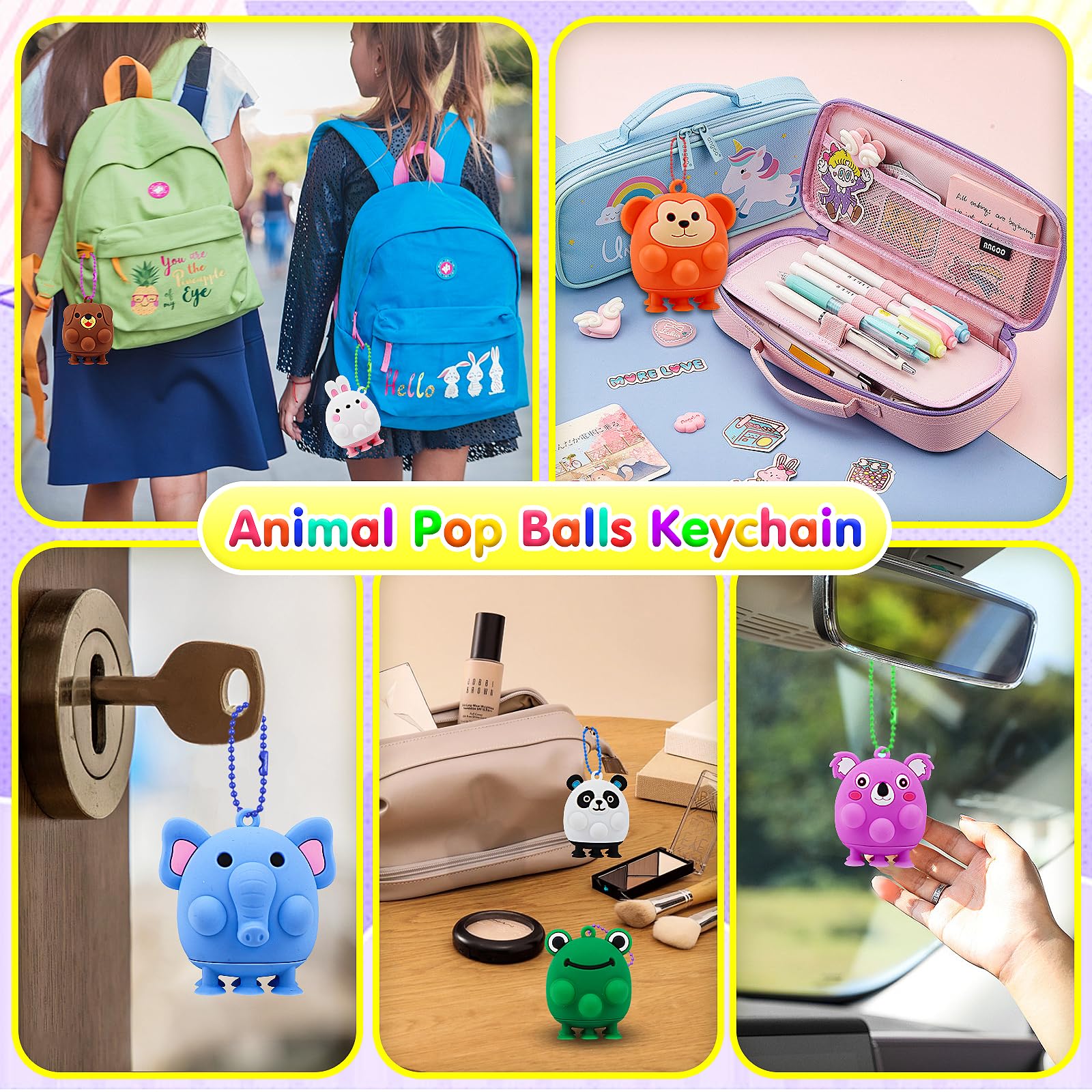 ChildFun 12 PCS Party Favors for Kids,3D Animal Pop Toys,Goodie Bags Stuffers for Kids,Pinata Stuffers Carnival Prizes,Fidget Toys Bulk,Prize for Classroom,Suction Toys for Toddlers