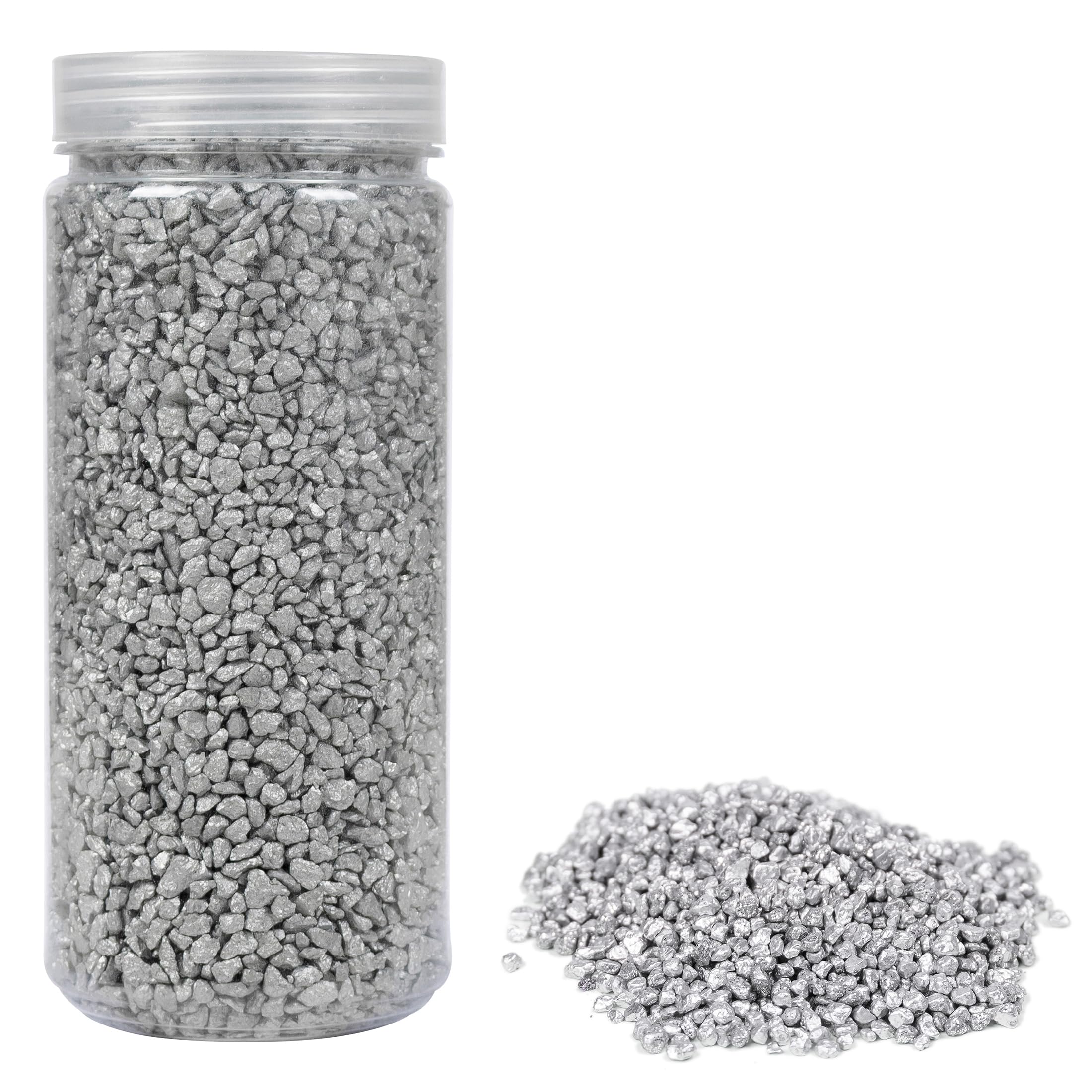 Heku 30332-23: Silver Decorative Granules 750 g in Resealable Tin