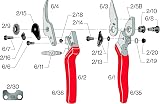 FELCO FEL6 Model 6 Compact Secateurs Red Lightweight Aluminum Handles view 3