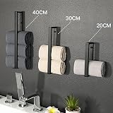 SAYAYO Black Self-Adhesive & Screw Towel Holder 200mm SUS304 Wall Mounted view 7