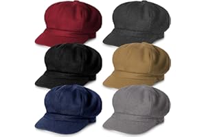 Cindeer 6 Pcs Women Newsboy Caps Ladies Hat Warm Wool Visor Beret Hats for Women Vintage Baker Boy