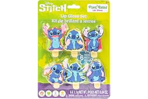Townley Girl Disney Stitch 6 Pack Sweet Scented Plant-Based Lip Gloss Pucker Pop Kit, Kids, Girls, Tweens Ages 3+ Perfect for Birthdays, Stocking Stuffers