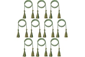 D DODOU 10 Pieces Graduation Cords Polyester Graduation Honor Braided Cords with Sewing Tassels for Bachelor, Master, Doctor 68" Long (Emerald Green Gold)