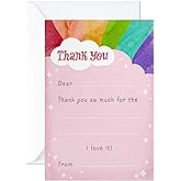 Hallmark Kids Fill in the Blank Thank You Cards, Rainbow (20 Cards with Envelopes)
