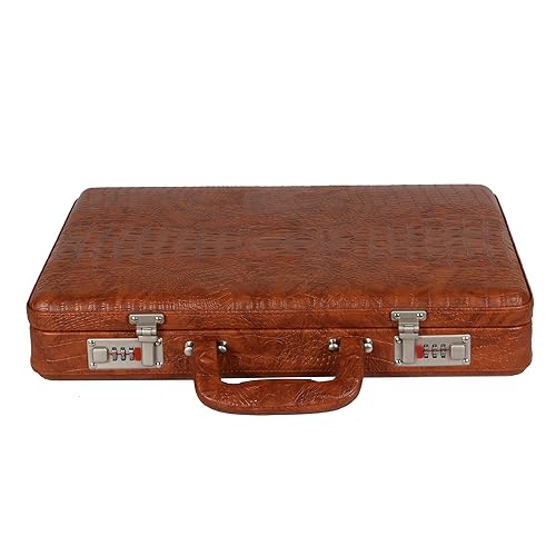 C Comfort Faux Leather Office Briefcase Tan