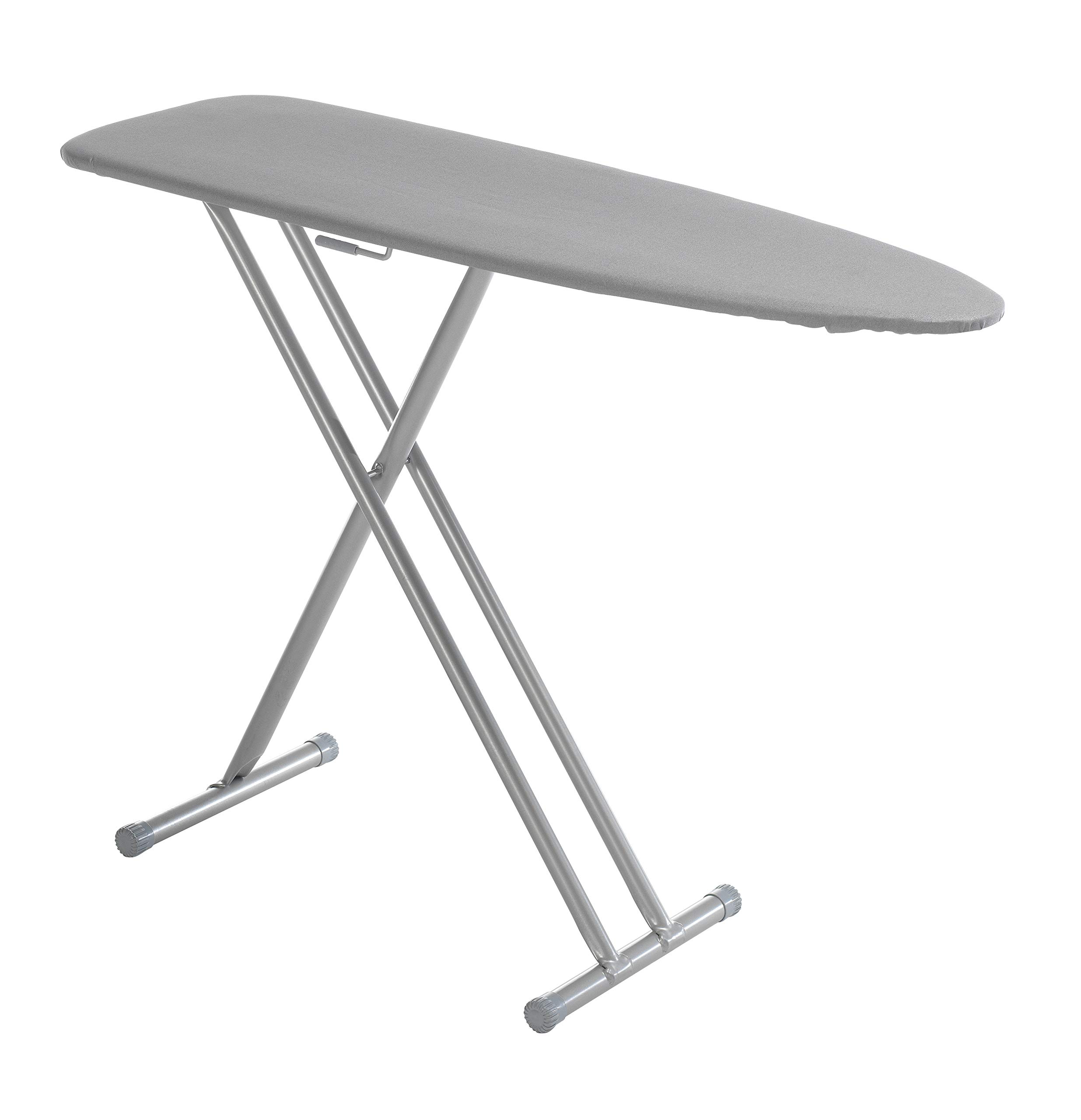 Mabel Home Ergo T-leg ironing board with silicone coated cover, Without iron rest, space saver + one extra cover included, Grey