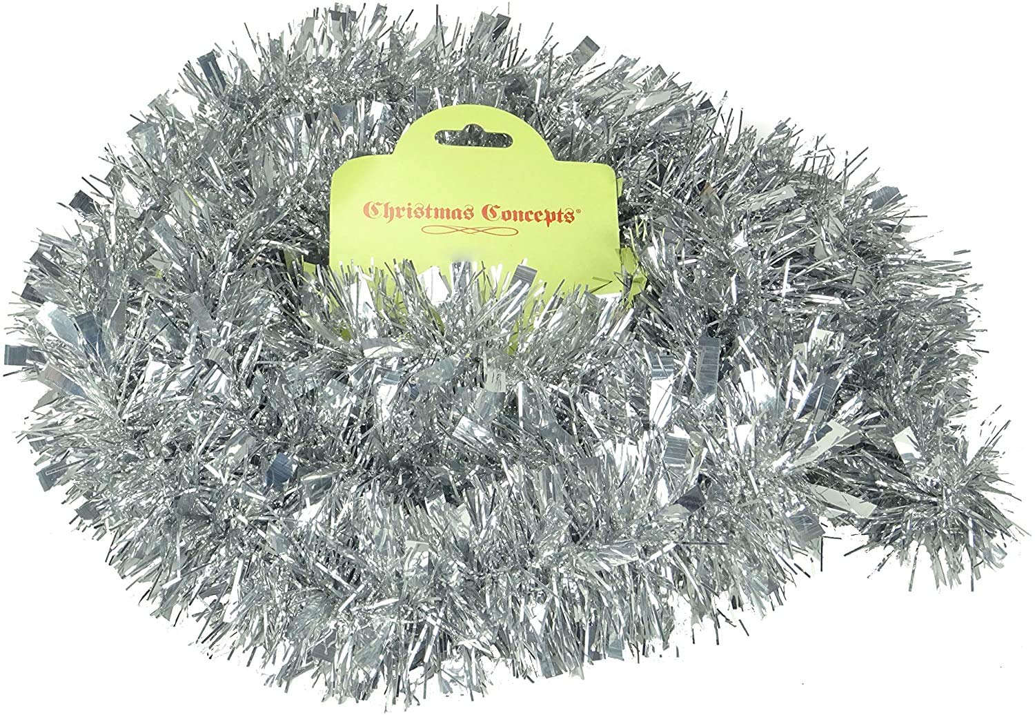Christmas Concepts®® 2 Metre Chunky/Fine Christmas Tinsel - Christmas Decoration Tinsel (Silver) — image 1