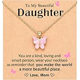 Kidbbi Beautiful Butterfly Necklace Gifts – Jewelry for Granddaughter, Daughter, Niece, Sisters from Mom or Grandma for Birthday, Christmas, Valentines