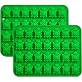 Silicone Turtle Candy Molds, 2-Pack Green Ice Cube Trays | 28-Cavity, Chocolate Making Mold