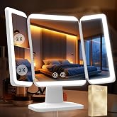 SIMETRA 15.6'' Rechargeable Makeup Mirror with Lights Trifold Vanity Mirror | 3000mAh, 156 LEDs, 1X/2X/3X magnification, Touch Dimming, Clear HD View for Makeup and Skincare, Gift for Women