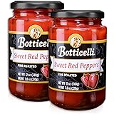 Roasted Red Peppers by Botticelli, 12oz Jars (Pack of 2) - Gluten-Free - Fire Roasted Sweet Red Peppers