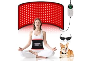 Pedete Red Light Therapy for Body, 24’’ x 12’’Large Infrared Light Therapy Pad with Timer Remote Control, 660nm 850nm Home Light Therapy for Knee Shoulder Back Muscle Joint (with Elastic Strap)
