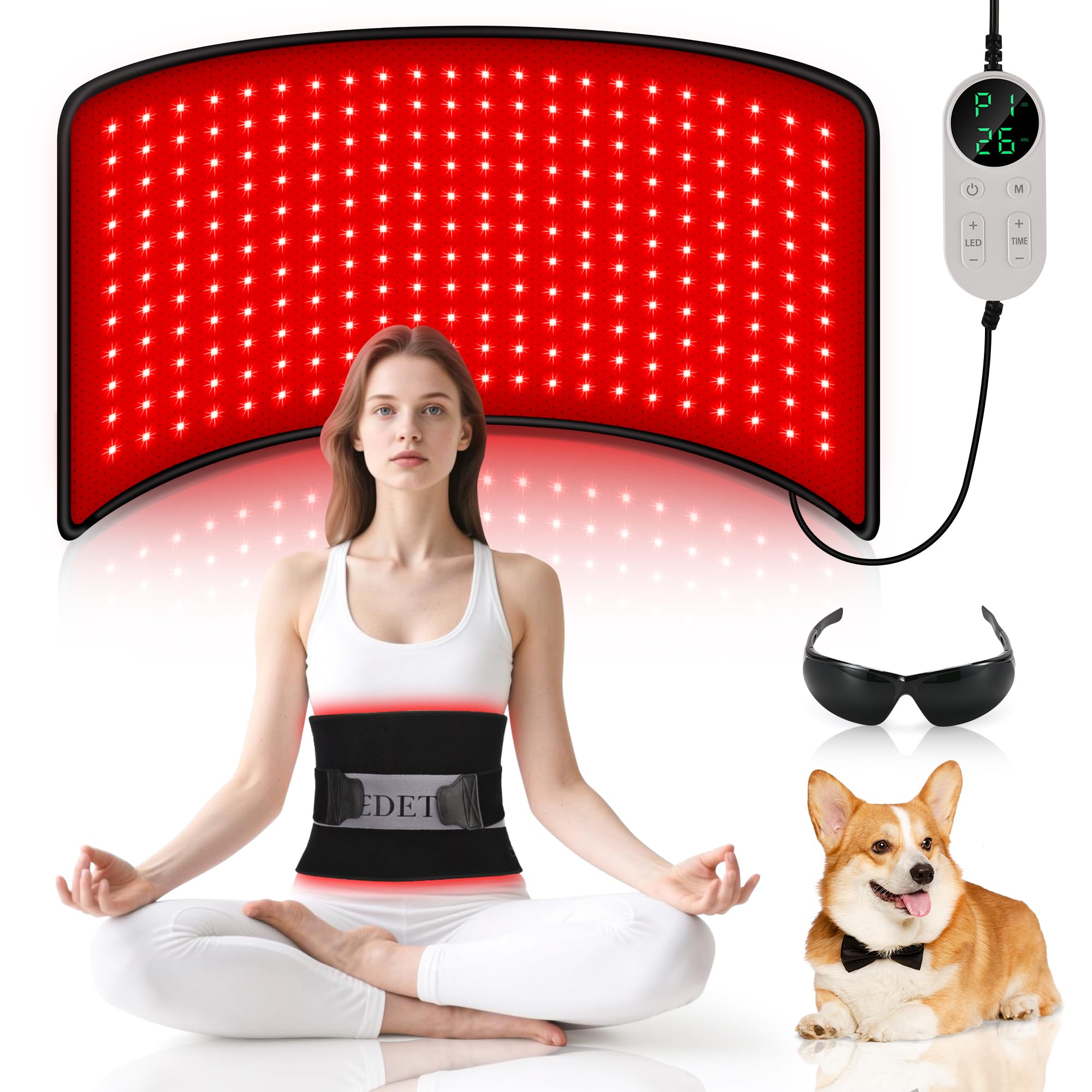 Photo 1 of ***(PARTS ONLY/ NON FUNCTIONAL)***Pedete Red Light Therapy for Body, 24’’ x 12’’Large Infrared Light Therapy Pad with Timer Remote Control, 660nm 850nm Home Light Therapy for Knee Shoulder Back Muscle Joint Pain Relief (Red Large)