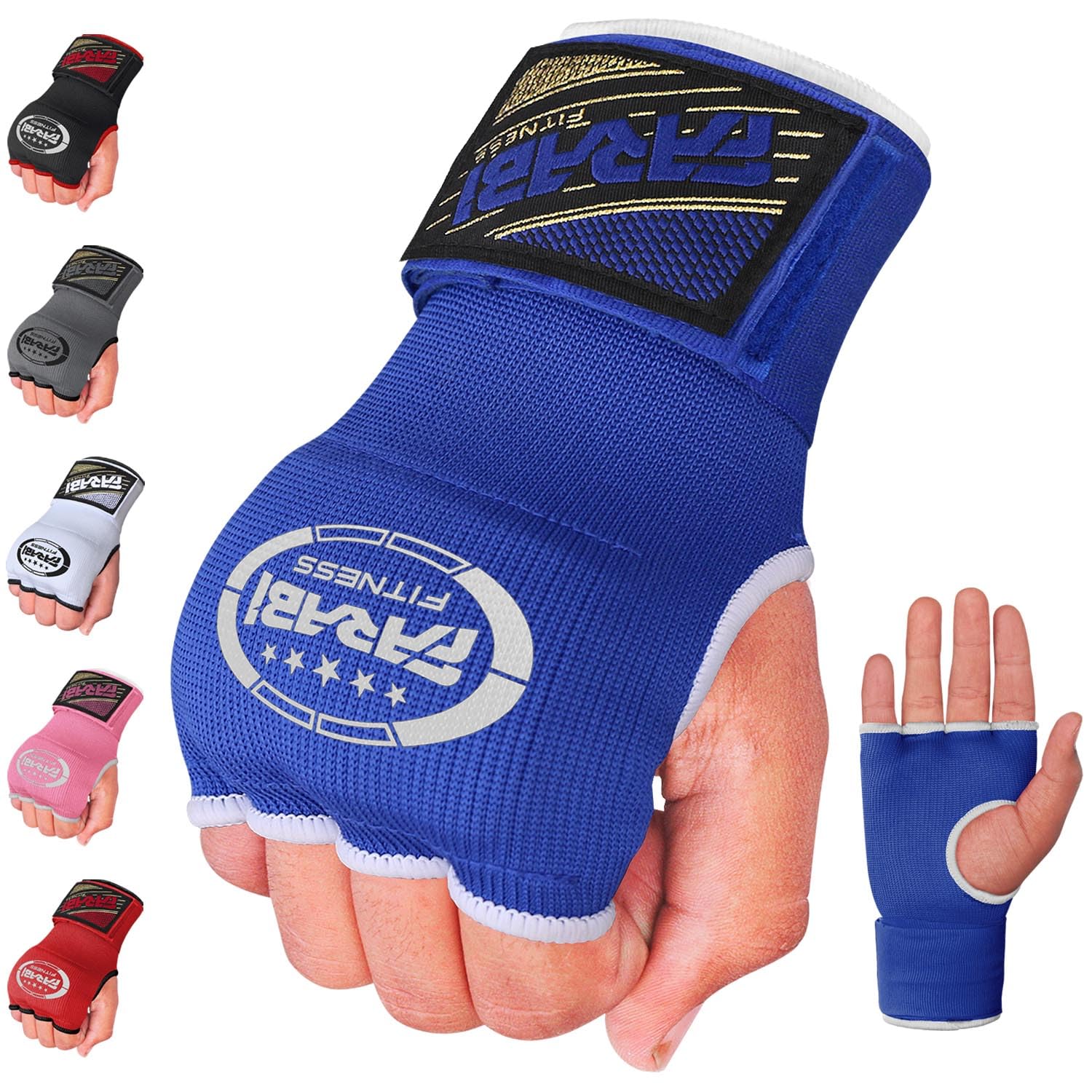 Farabi Kids Junior Inner Hand Wraps Gloves Easy Gel Padded Boxing Wraps with Wrist Wraps Pair (Blue)