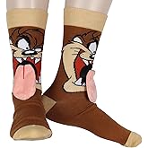Bioworld Looney Tunes Tasmanian Devil 3D Velvet Tongue Adult Costume Crew Socks