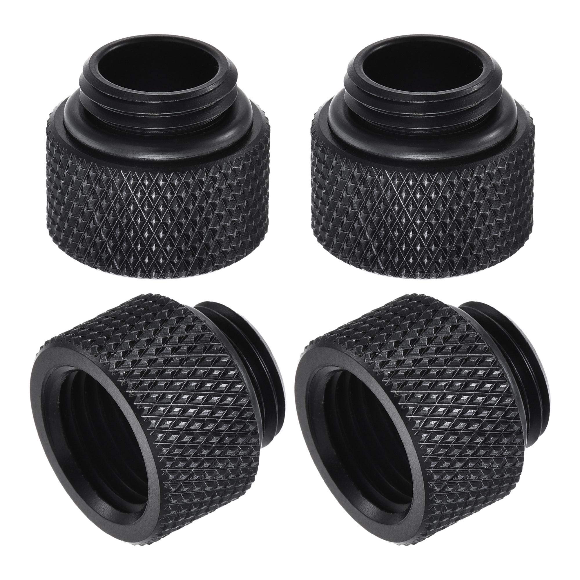 sourcing map Male to Female Extender Fitting G1/4 x 10mm for PC Water Cooling System Black 4pcs