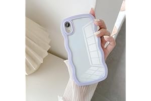 UEEBAI Wavy Phone Case for iPhone XR, Cute Curly Wave Frame Case for Girls Women, Shockproof Protective Bumper Cover Soft Pre