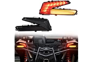 SAUTVS LED Tail Lights Rear Lamps Assembly with Yellow Turn Signal Light for Can-Am Maverick X3 XDS XRS Max Turbo R 2017-2025 Accessories (2PCS, #710004744)