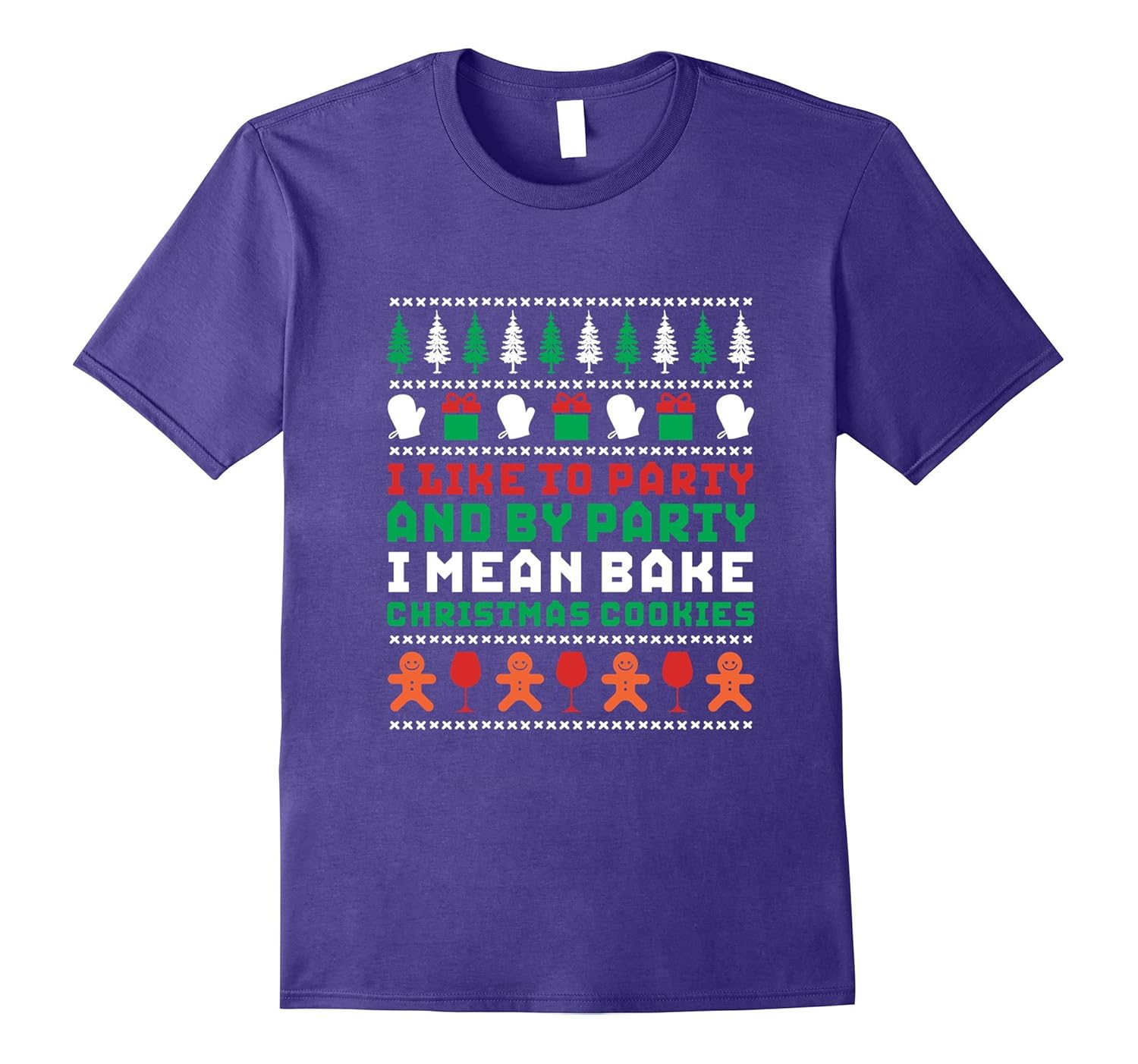 Funny Sarcastic Christmas Ugly Sweater T-shirt Bake Cookies-ANZ