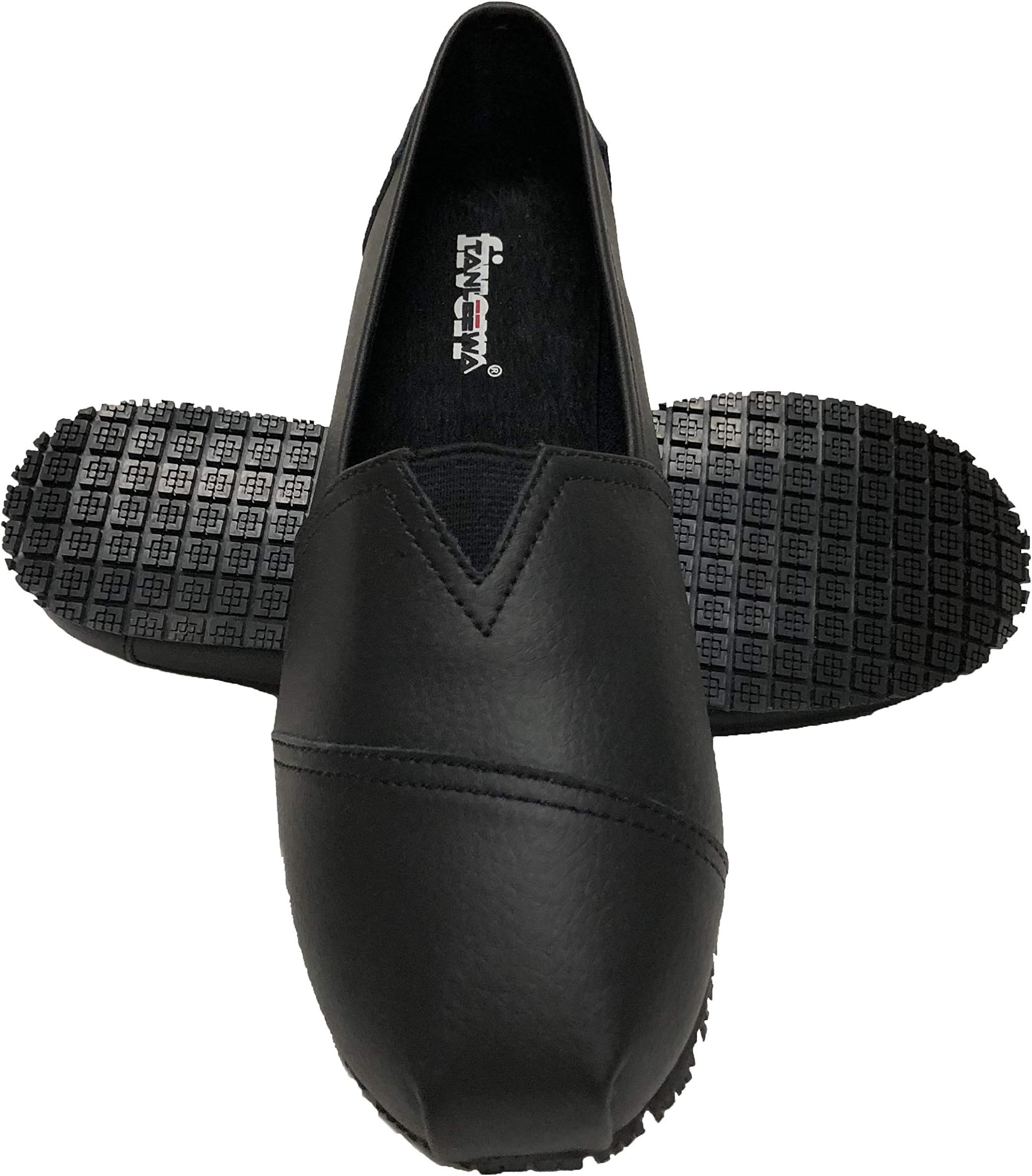 Townforst Womens Jess Leather Slip Resistant Slip On Shoes