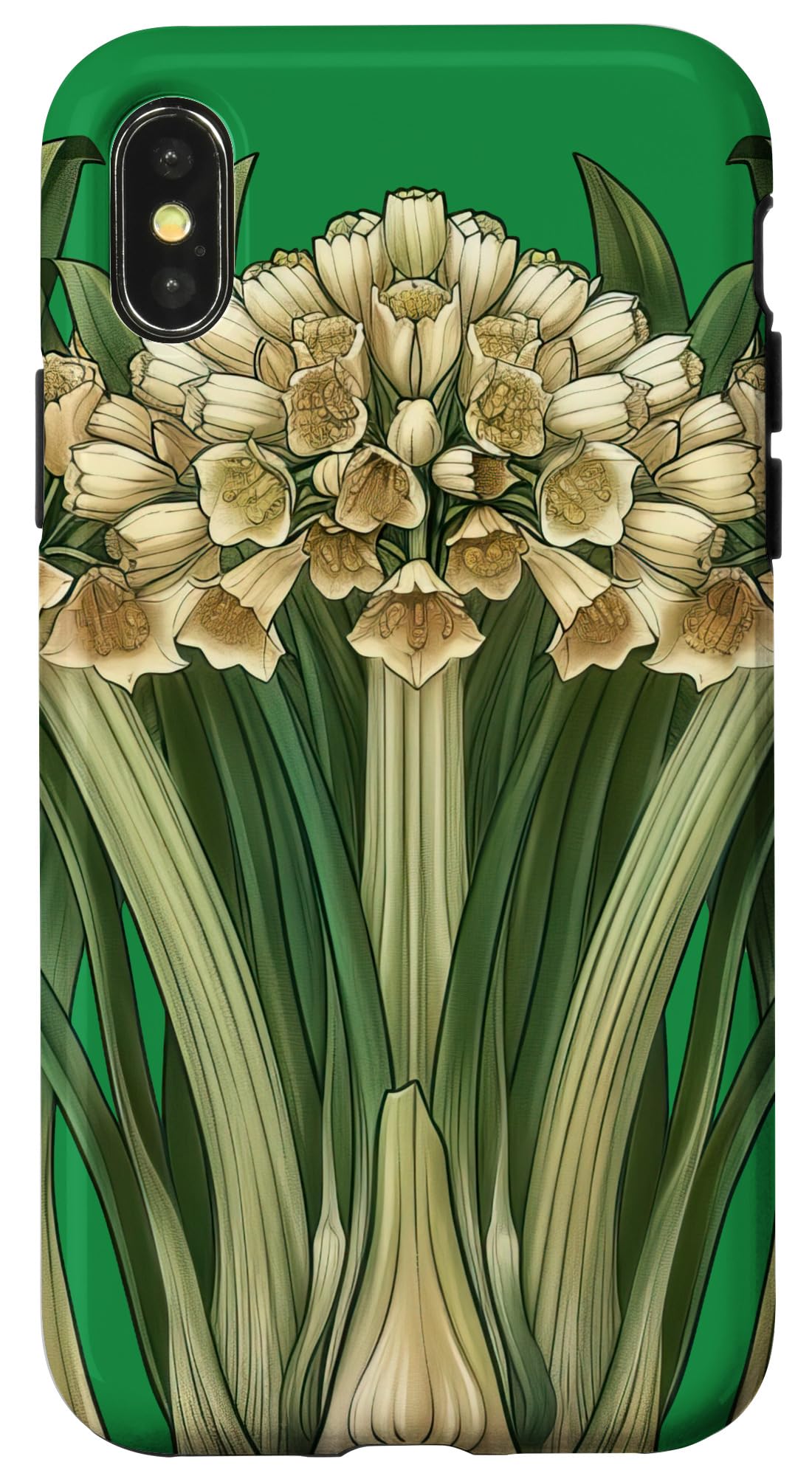 iPhone X/XS Vintage Floral Graphic Leek Flowers Case