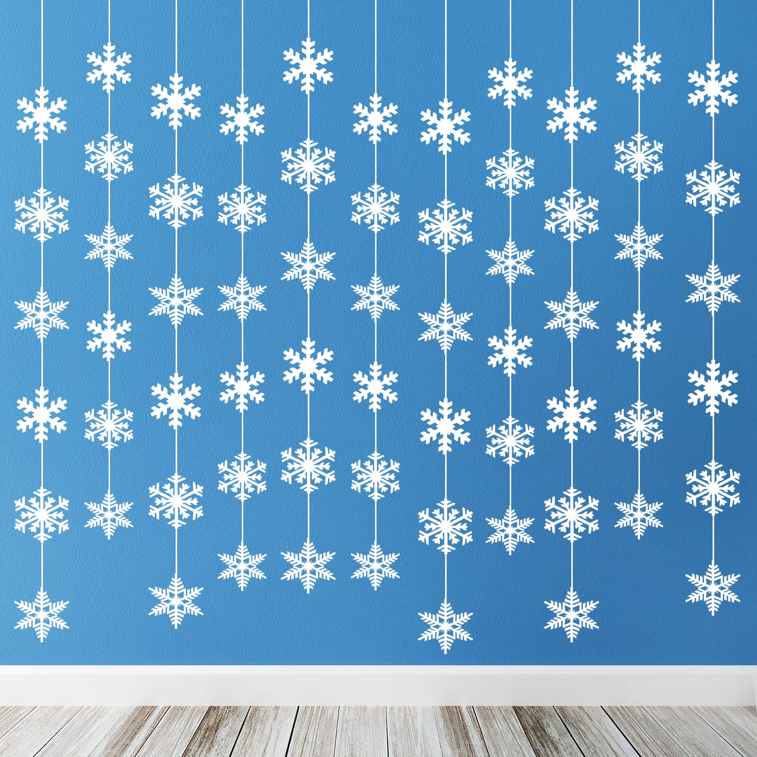 TUPARKA 12 Strings Christmas Snowflake Decorations Hanging Paper Snowflakes Decoration Christmas Winter Wonderland Party Decorations Frozen Party Decoration Snow Flakes Snowflake Garland