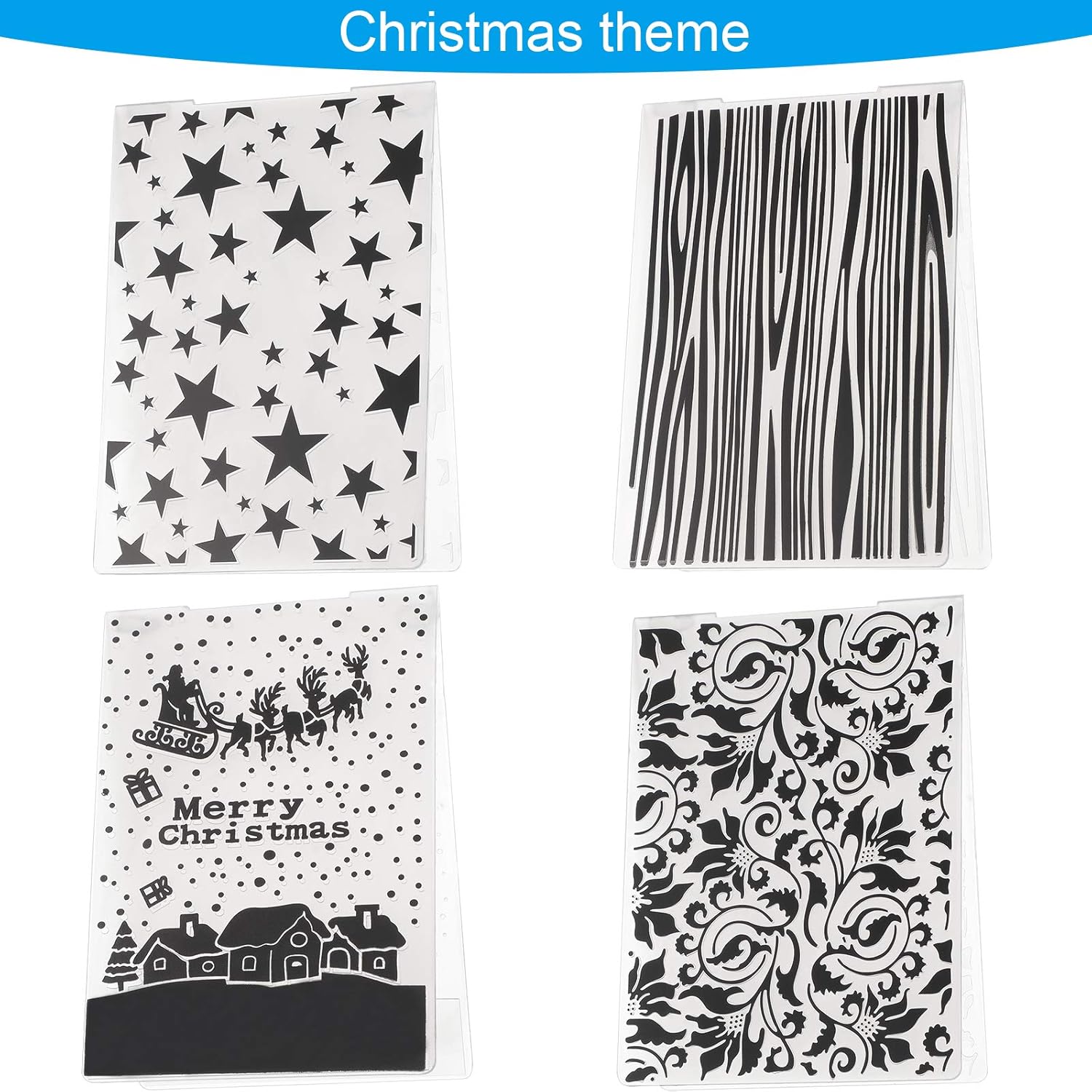15 Pieces Embossing Folders 5.7 x 4.2 Inch Plastic Template Craft Card Christmas for Making Paper Cards Photo Album Wedding Decoration Scrapbooking - Image 4