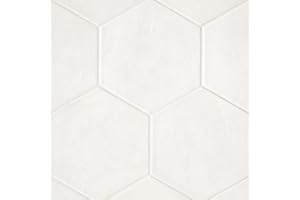 Bedrosians Allora Hexagon Matte Porcelain Tile 8.5" x 10", Solid White (29-Pack, 12.67 SF)
