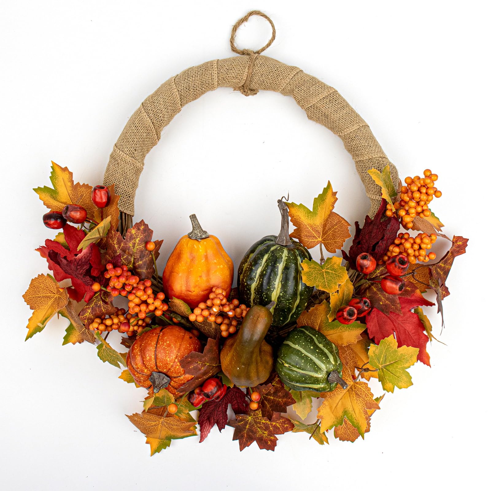 LLZLL Fall Wreaths for Front Door 20 Inch Autumn Wreath Artificial ...