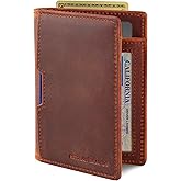 SERMAN BRANDS - Wallets for Men Slim Mens leather RFID Blocking Minimalist Card Front Pocket Bifold Travel Thin