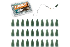 Bullet Fishing Sinker Weights, 30pcs Worm Fishing Weights Slip Sinkers Painted Pitching Flipping Weights for Bass Fishing Tex