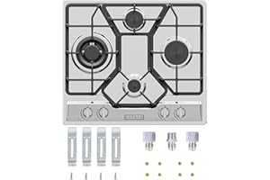 Empava 24" Gas Cooktop with 4 Italy Sabaf Sealed Burners NG/LPG Convertible in Stainless Steel Model 2020, 24 Inch