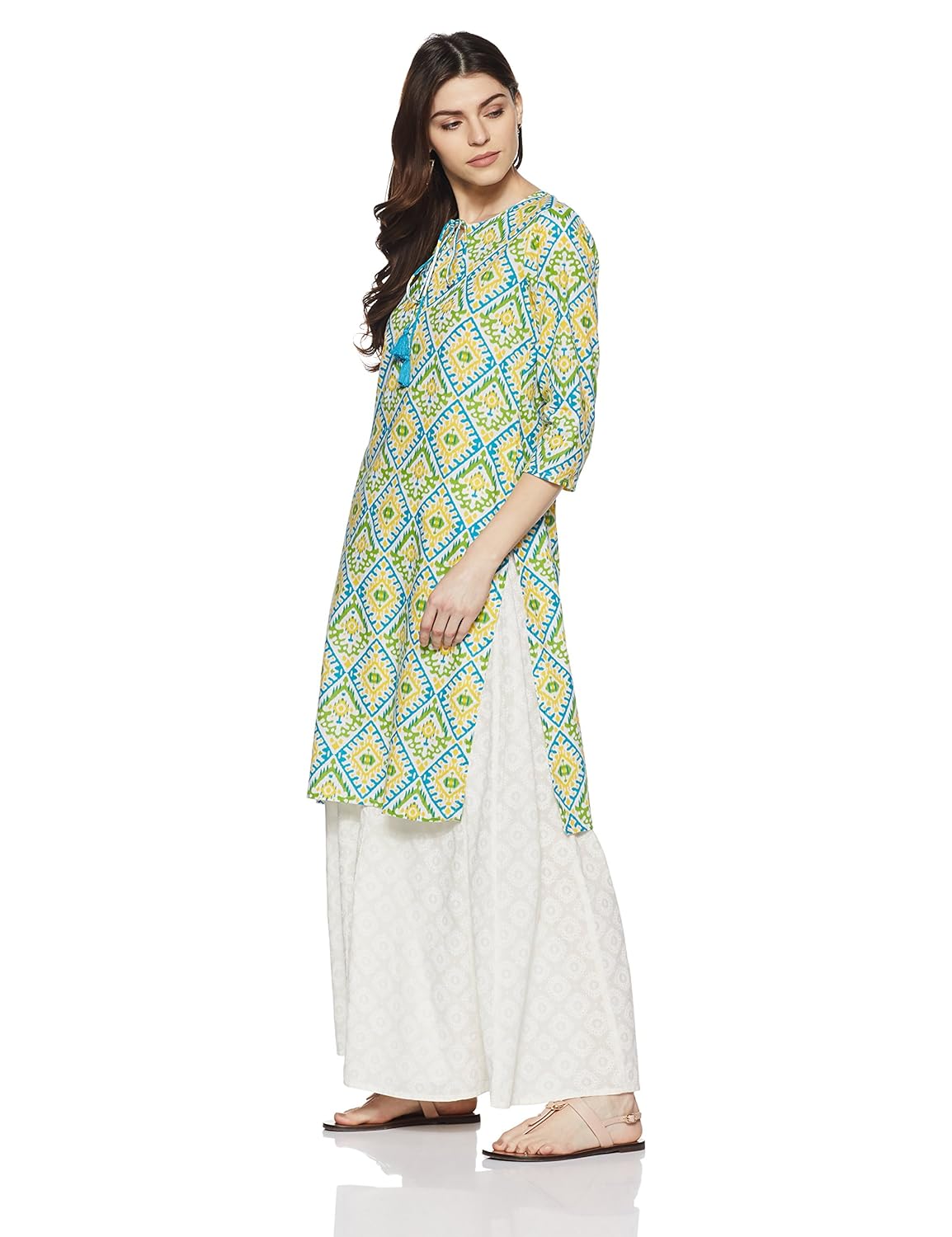 indigo women's straight cotton kurta