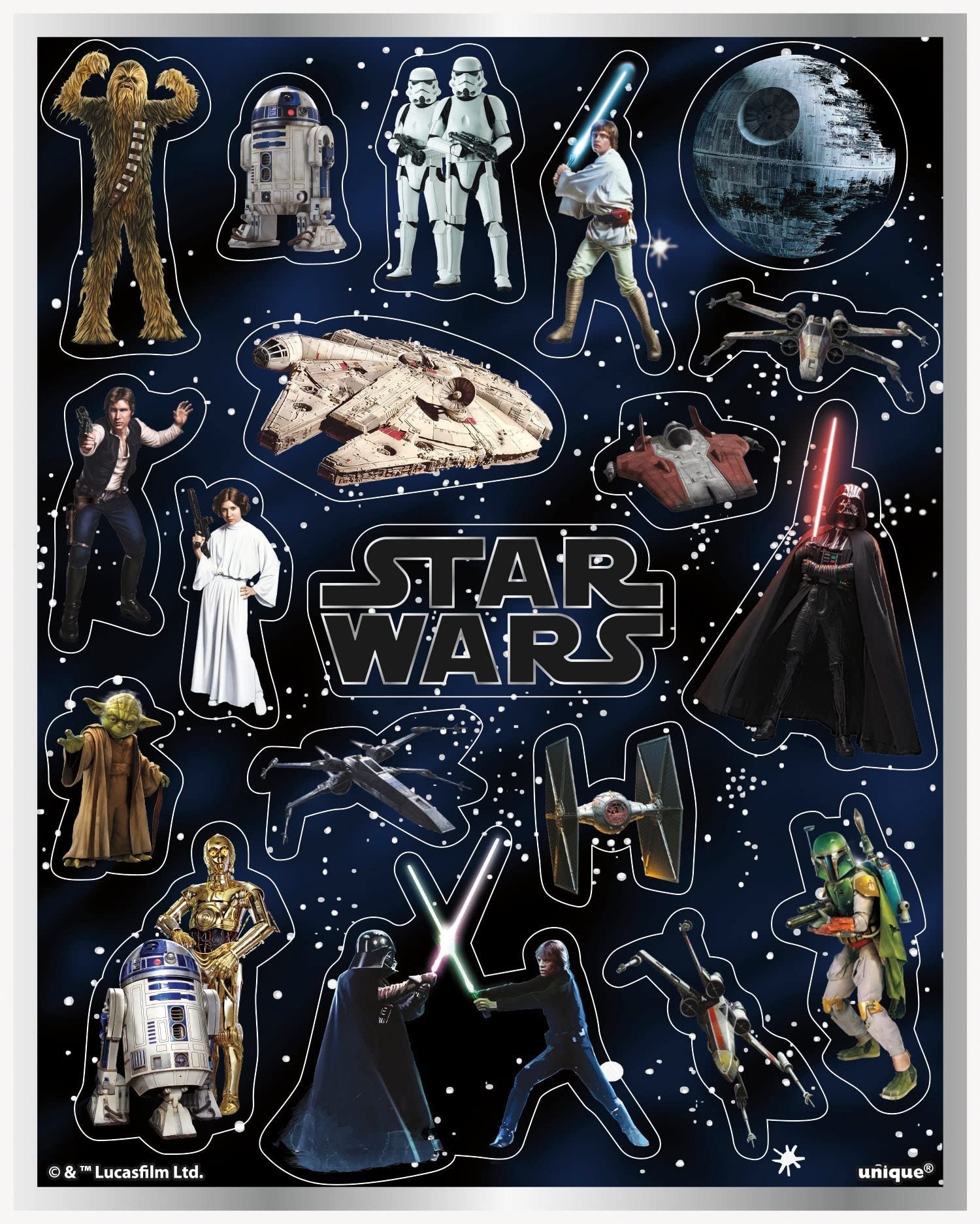 Unique Star Wars Classic Sticker Sheets 4ct