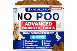 ARTULLANO No Poo Chews for Dogs, Puppy - Coprophagia Stool Eating Deterrent - Prevent Dog from Eating Poop - Stop Eating Poop Treats with Probiotics & Enzymes - Immune, Digestive, Gut Health Support Supplement