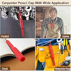 Hiboom 2 Pack Solid Carpenter Pencils with Pencil