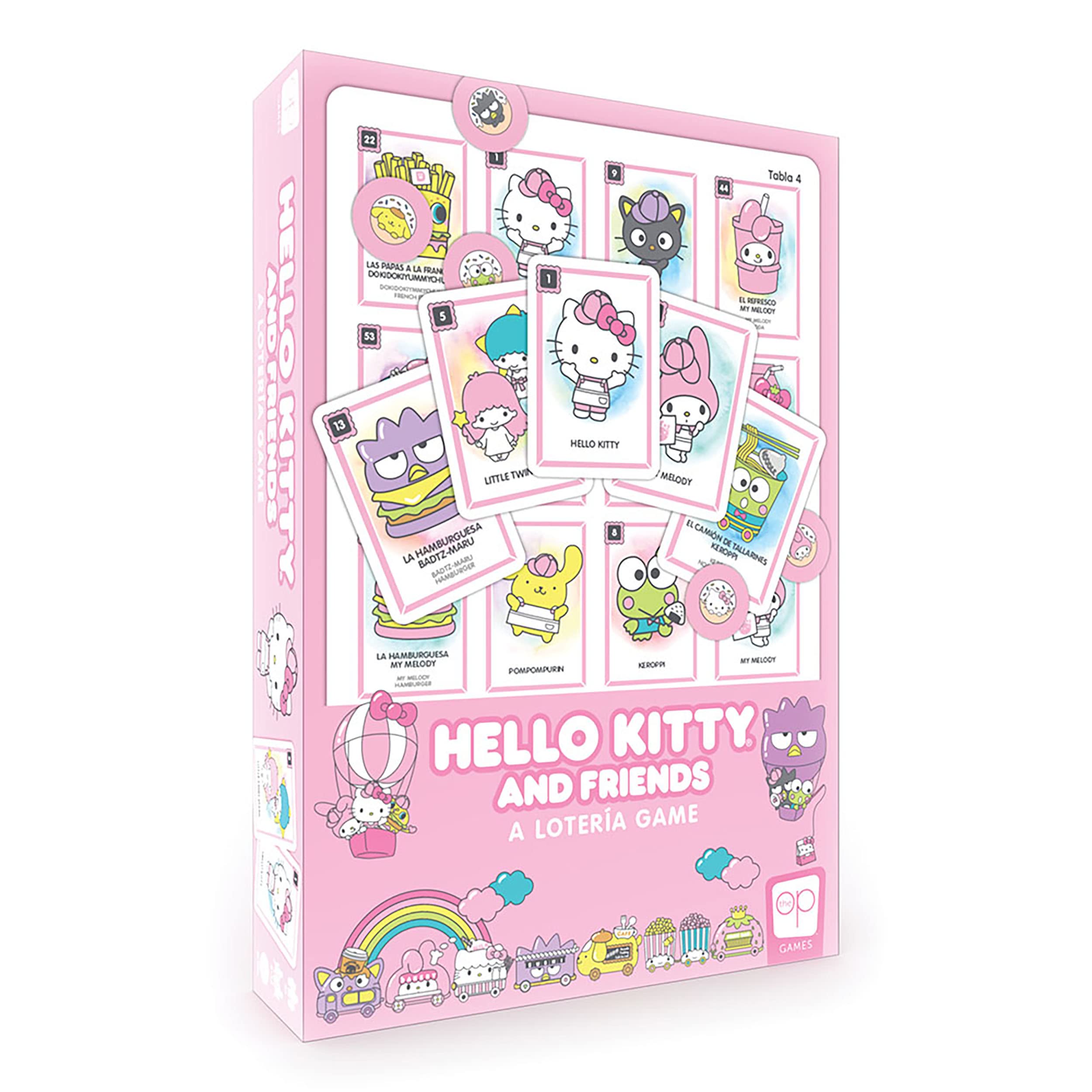 USAopoly The OP Games | Lotería: Hello Kitty and Friends | Traditional Loteria Game | Bingo Style, Featuring Custom Artwork & Illustrations | Spanish & English