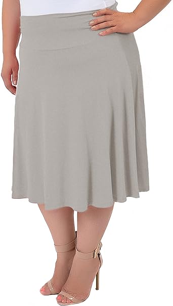 Stretch Is Comfort Women's & Plus Size Knee/MIDI Skirt - Soft, Pockets, Elastic Waist - View #9
