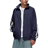 Iwing Mens Womens Zip Up Jackets Sweatshirt Fleece Acid Wash Loose Jacket Double Striped Cotton Zipper Sweatshirts 2026