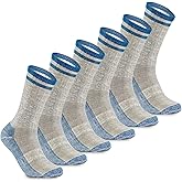 MERIWOOL 3 Pairs Merino Wool Midweight Hiking Crew Socks for Men and Women with Snug Calves –Moisture-Wicking Cushioned Socks