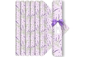 DERDUFT Lavender Scented Drawer Liners, Shelf Liners Dresser Drawer Liner, 6 Sheets Scented Paper Liner, for Home Shelves Closet Cabinet