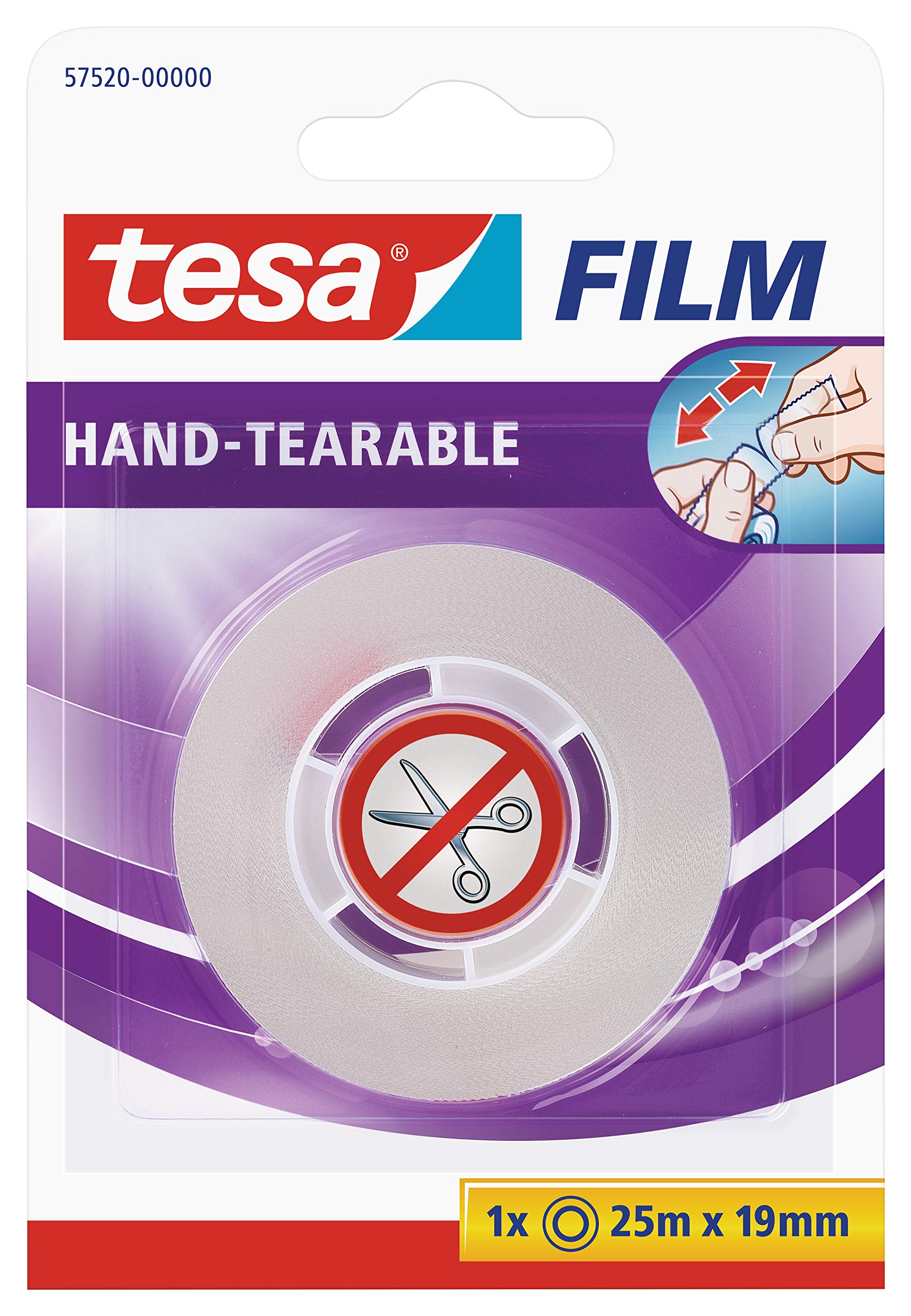 TESA Tesafilm Hand-tearable Self-Adhesive Transparant Tape 25m x 19mm, 317029